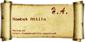 Hambek Attila névjegykártya